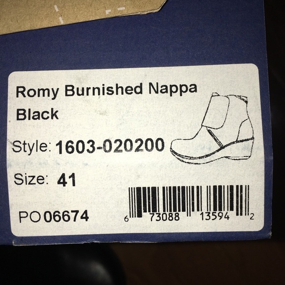 Dansko Black Ankle Booties with Wedge Heel - Picture 4 of 5